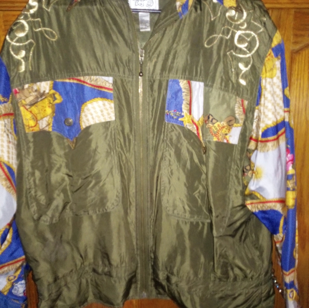 Green windbreaker